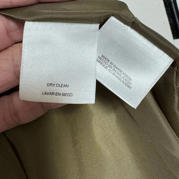 Nine West Olive Notch Collar Tie Waist Stretch Vest/Dress Size 4 - Picture 10 of 10